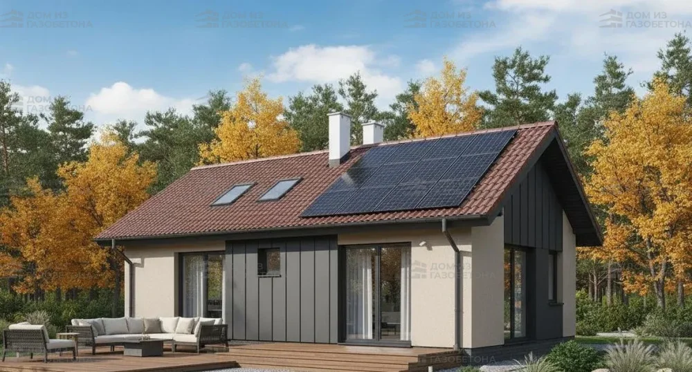 Проект Одноэтажный дом 10 на 7, 52 м2