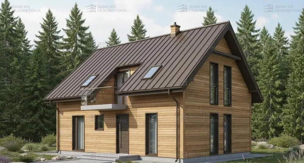 Проект Двухэтажный дом 10 на 10, 127 м2