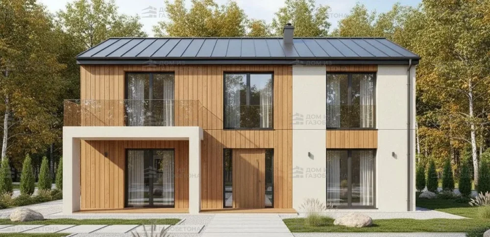 Проект Двухэтажный дом 10 на 10, 128 м2