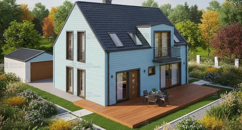 Проект Двухэтажный дом 12 на 8, 110 м2